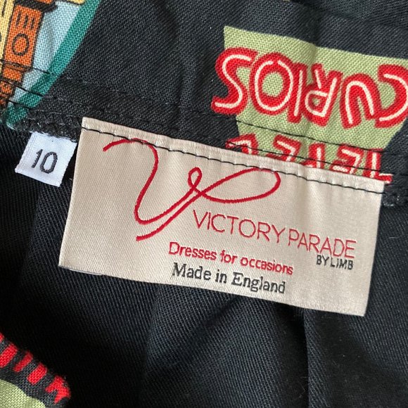 Vintage Retro Inspired Route 66 Novelty Print Pinup Pleated Cotton Skirt, XS - Picture 6 of 7